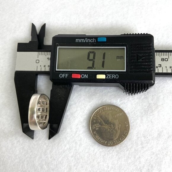 Brushed Sterling Silver 925 Channel Set Cubic Zirconia 4 Row Wide Band Ring Sz 7 - Picture 14 of 16